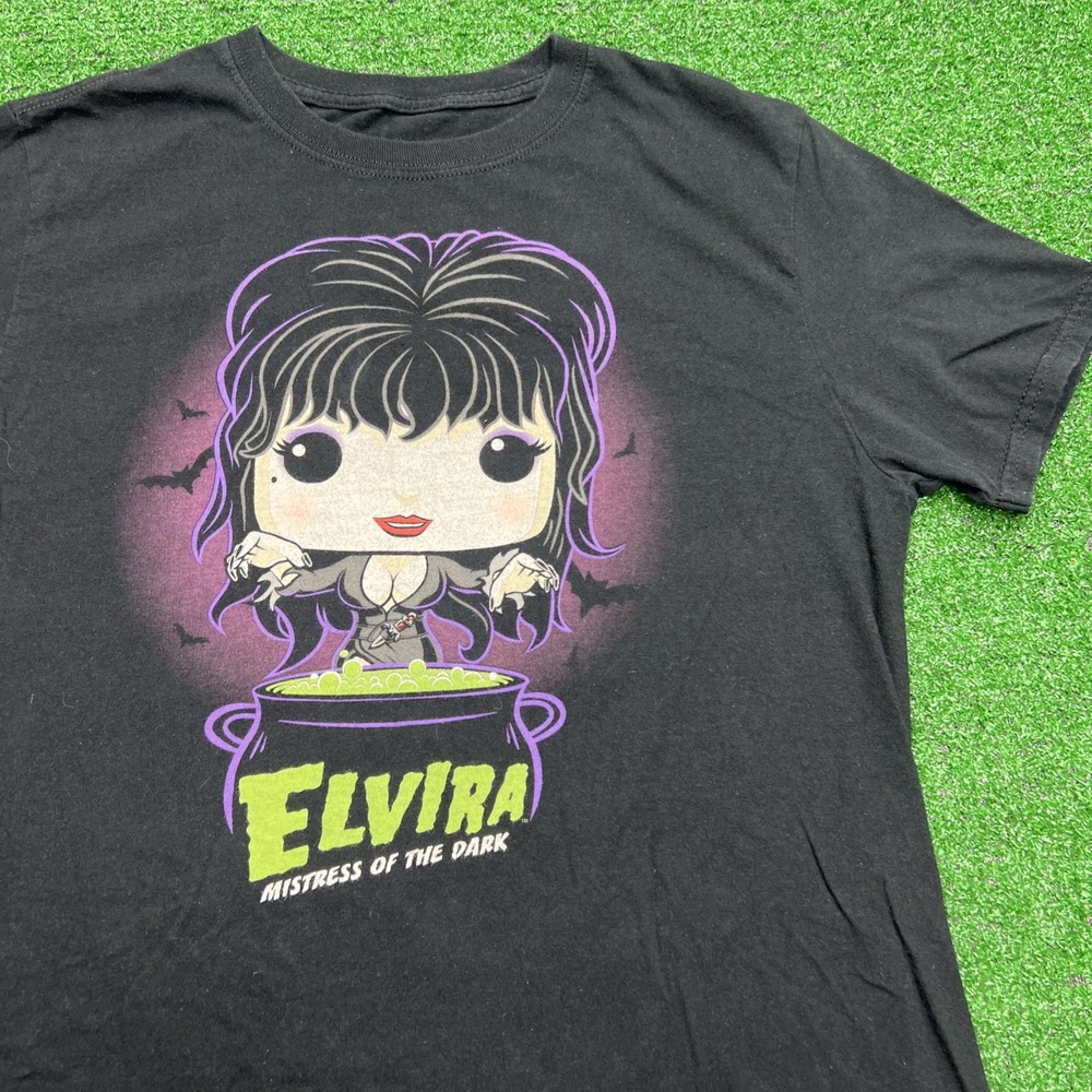 Pop Tees Funko Elvira‎ Mistress Of The Dark Black T-Shirt Womens Size Medium